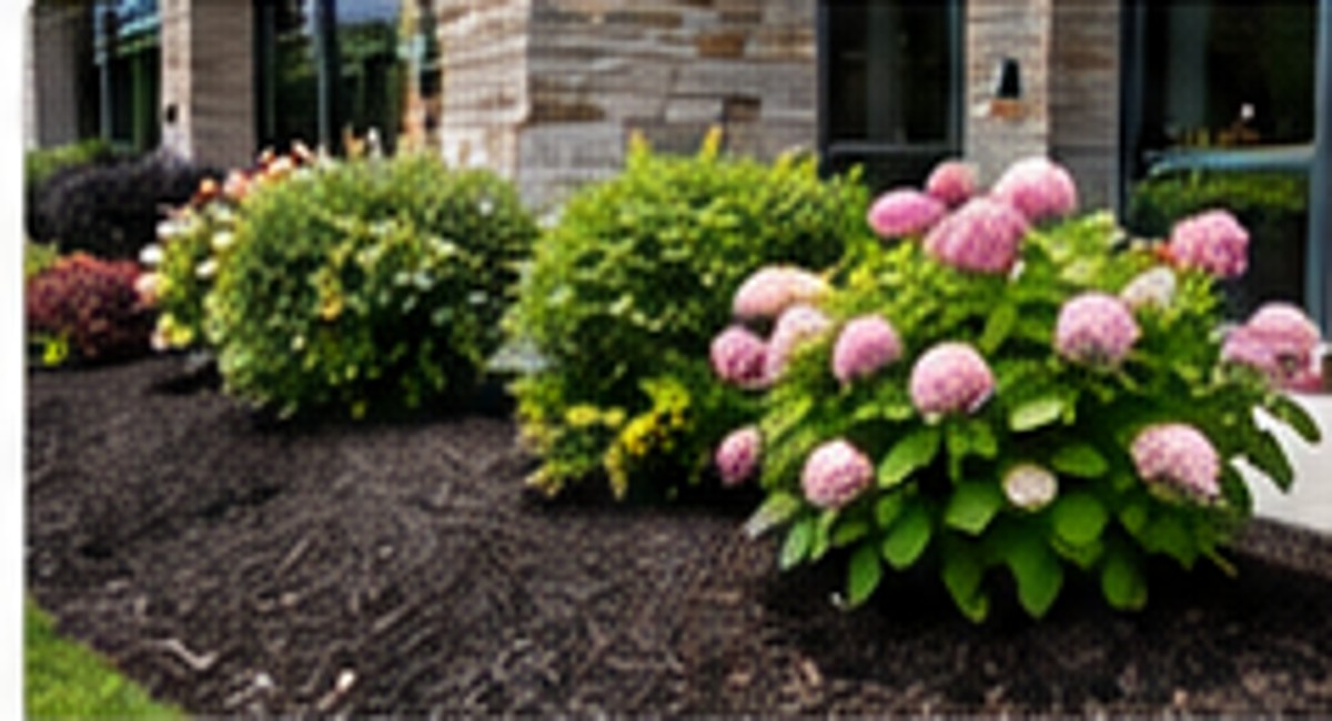 Fresh mulch and maintained landscape bed